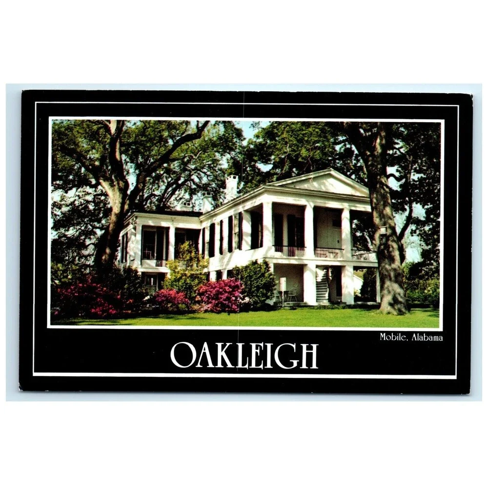 Vintage ALABAMA Postcard Mobile Oakleigh House Museum Historic‎ Civil War